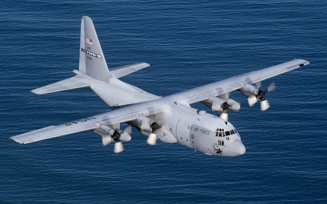 US Navy C-130 Hercules Plane Lands & Takes Off From An Aircraft Carrier