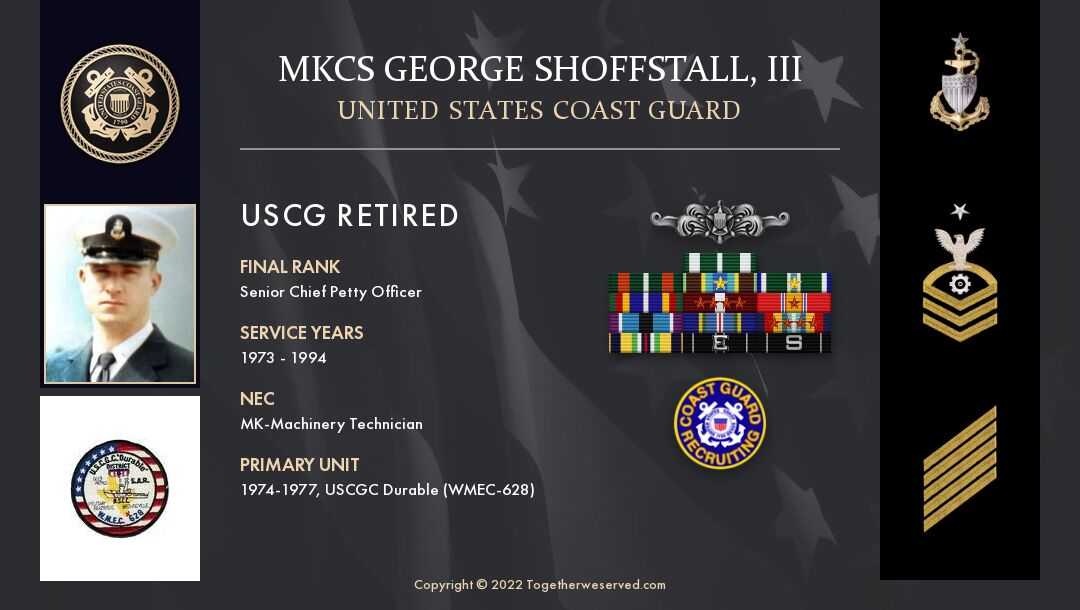 Service Reflections of MKCS George III Shoffstall , U.S. Coast Guard (1973-1994)