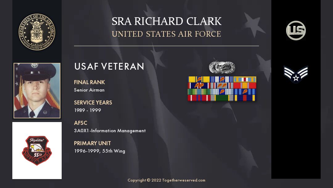 Service Reflections of SRA Richard Clark, U.S. Air Force (1989-1999)