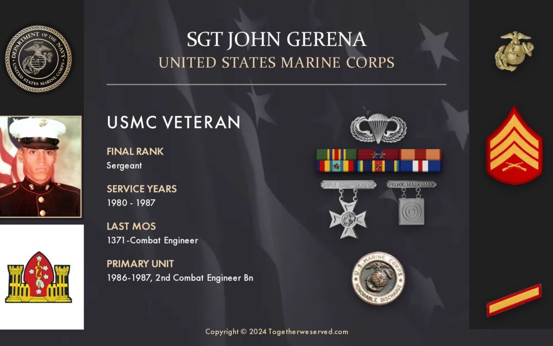 Service Reflections of Sgt John Gerena, U.S. Marine Corps (1980-1987)