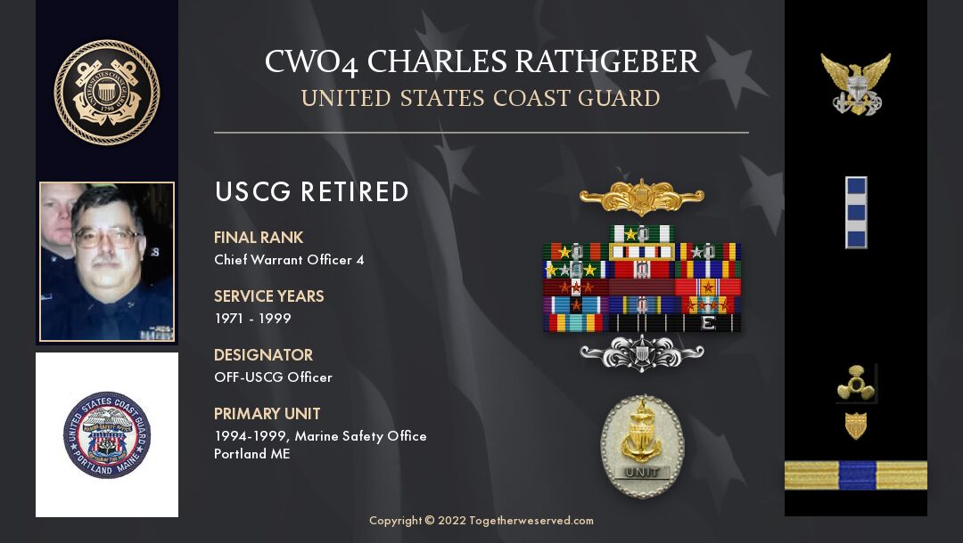 Service Reflections of CWO4 Charles Rathgeber, U.S. Coast Guard (1971-1999)