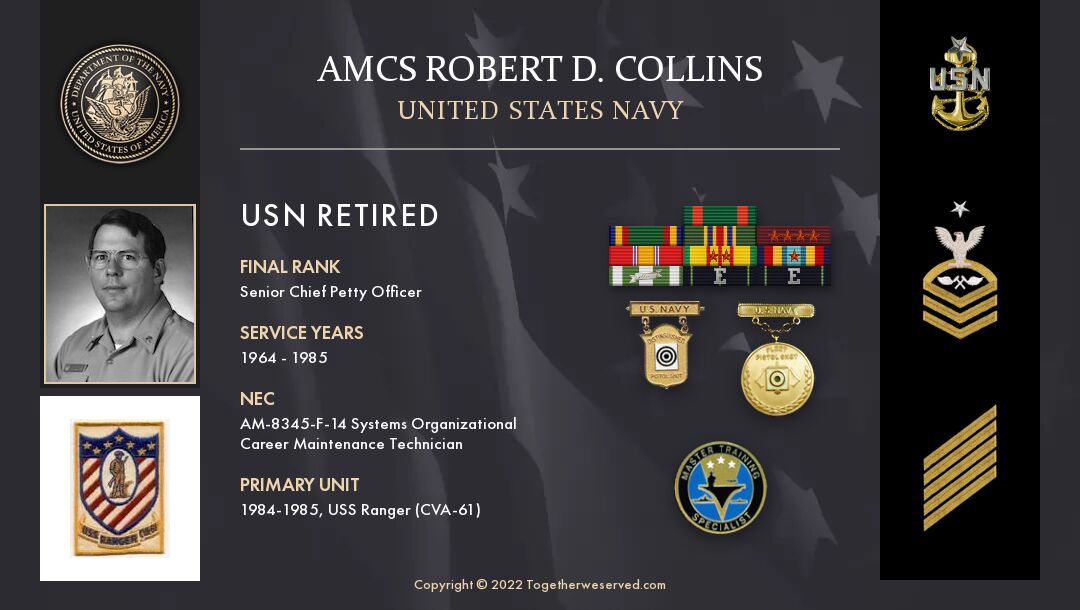Service Reflections of AMCS Robert D. Collins, U.S. Navy  (1964-1985)