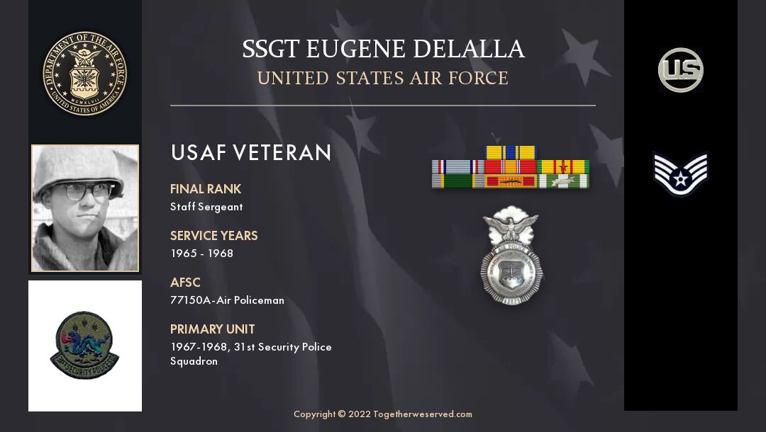 Service Reflections of SSgt Eugene Delalla, U.S. Air Force (1965-1968)