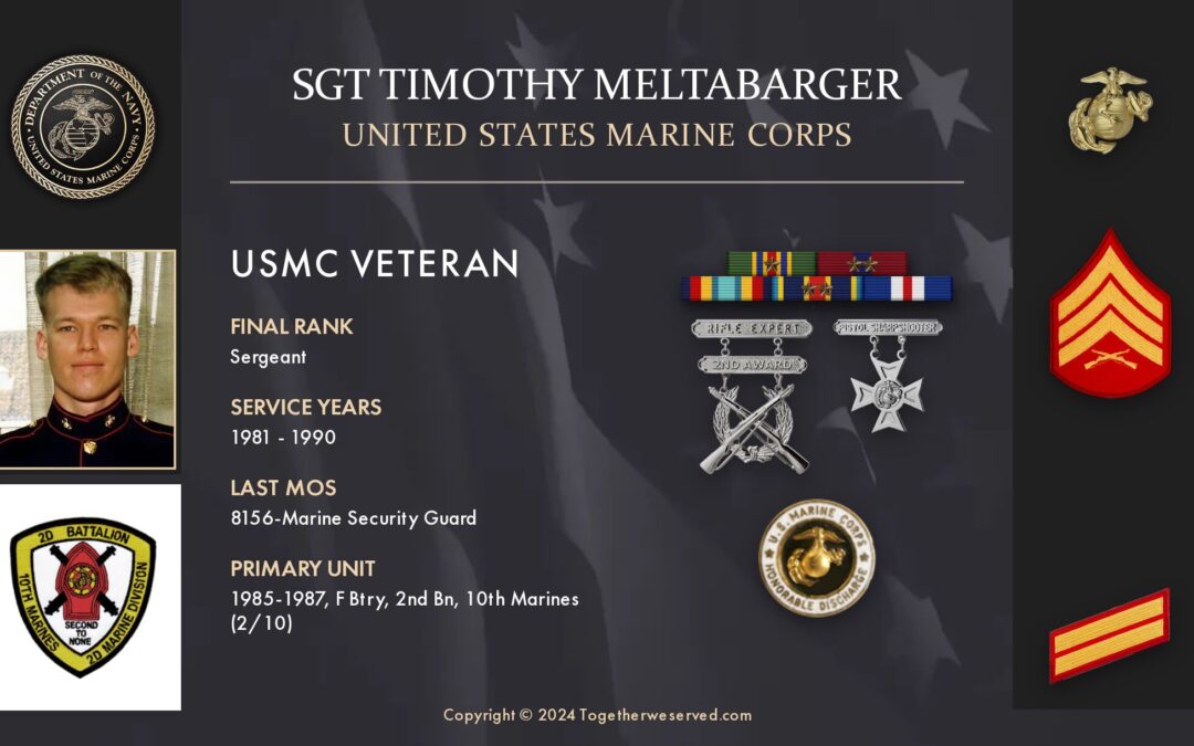 Service Reflections of SGT Timothy Meltabarger, U.S. Marine Corps (1981-1990)