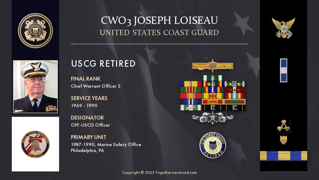 Service Reflections of CWO3 Joe Loiseau, U.S. Coast Guard (1969-1990)