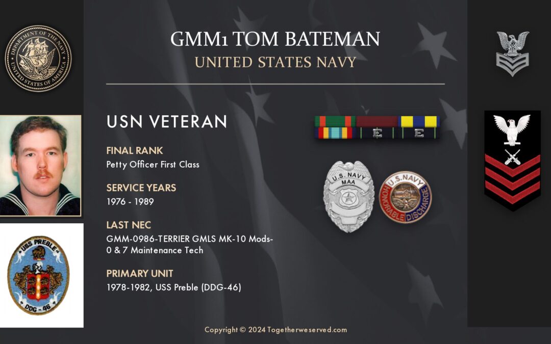 Service Reflections of GMM1 Tom Bateman, U.S. Navy (1976-1989)