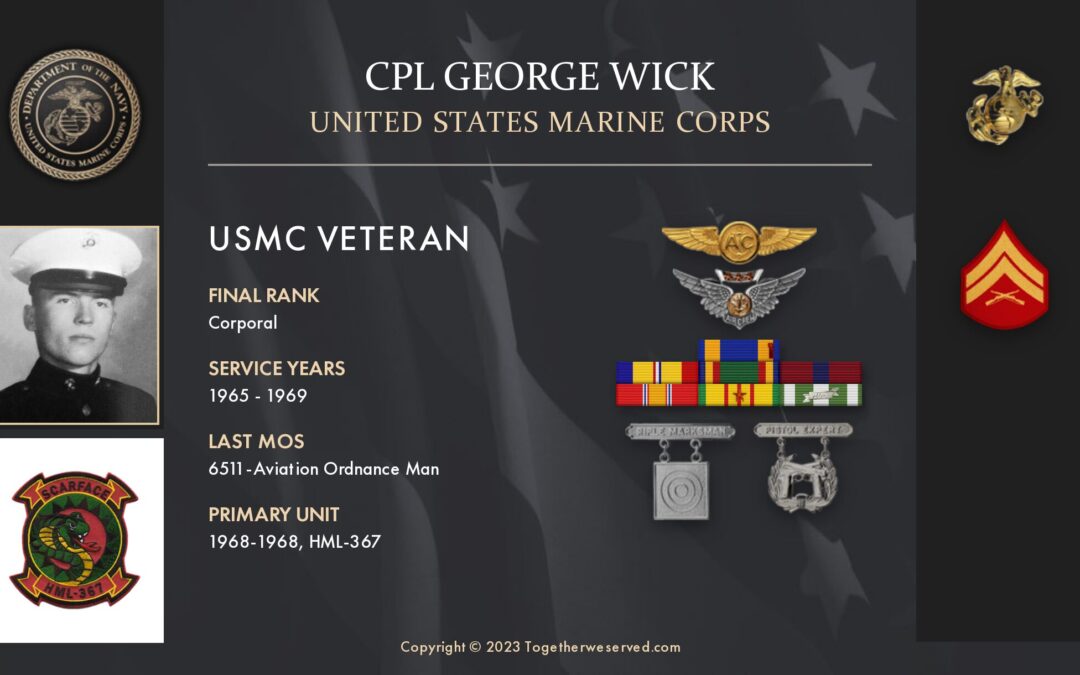 Service Reflections of CPL George Wick, U.S. Marine Corps (1965-1969)