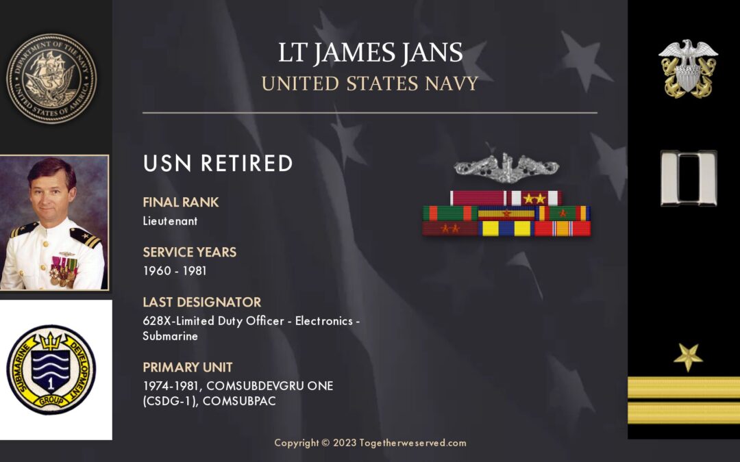 Service Reflections of LT James Jans, U.S. Navy (1960-1981)