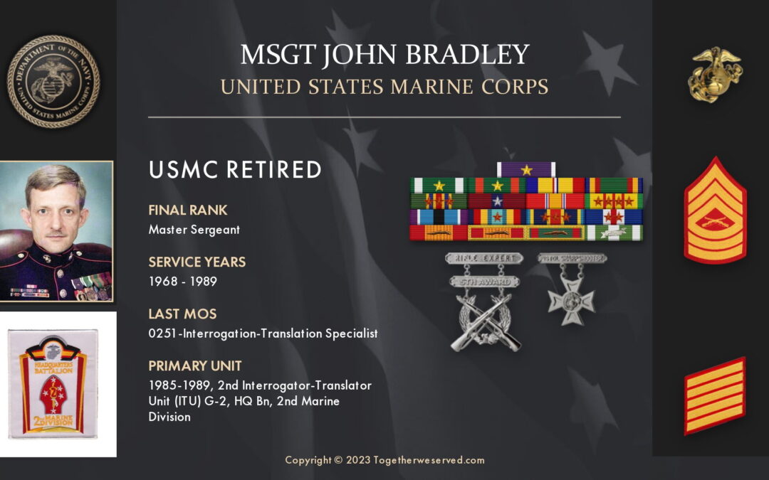 Service Reflections of MSgt John Bradley, U.S. Marine Corps (1968-1989)