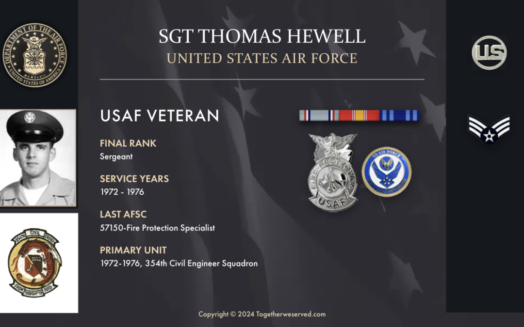 Service Reflections of Sgt Thomas Hewell, U.S. Air Force (1972-1976)