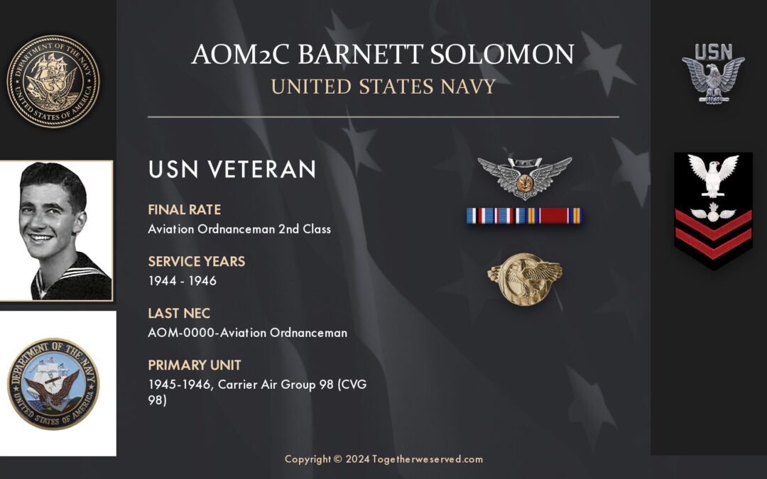 Service Reflections of AOM2C Barnett Solomon, U.S. Navy (1944-1946)