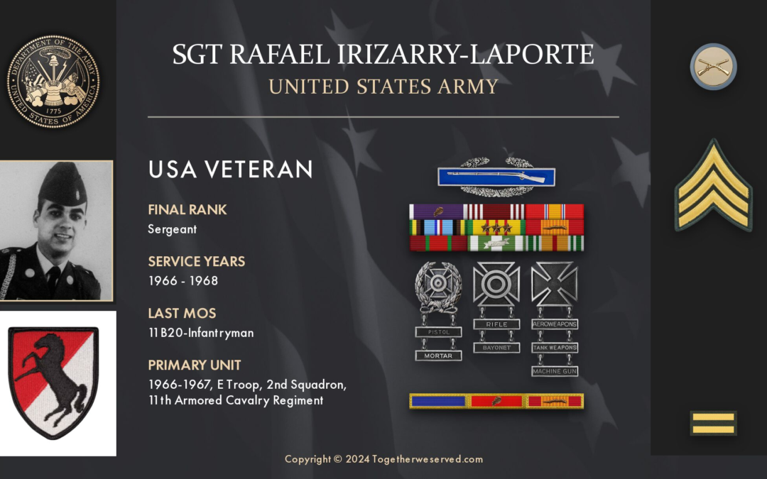 Service Reflections of SGT Rafael Irizarry-Laporte, U.S. Army (1966-1968)