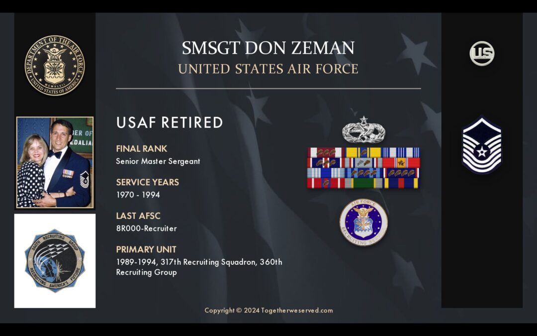 Service Reflections of SMSgt Don Zeman, U.S. Air Force (1970-1994)