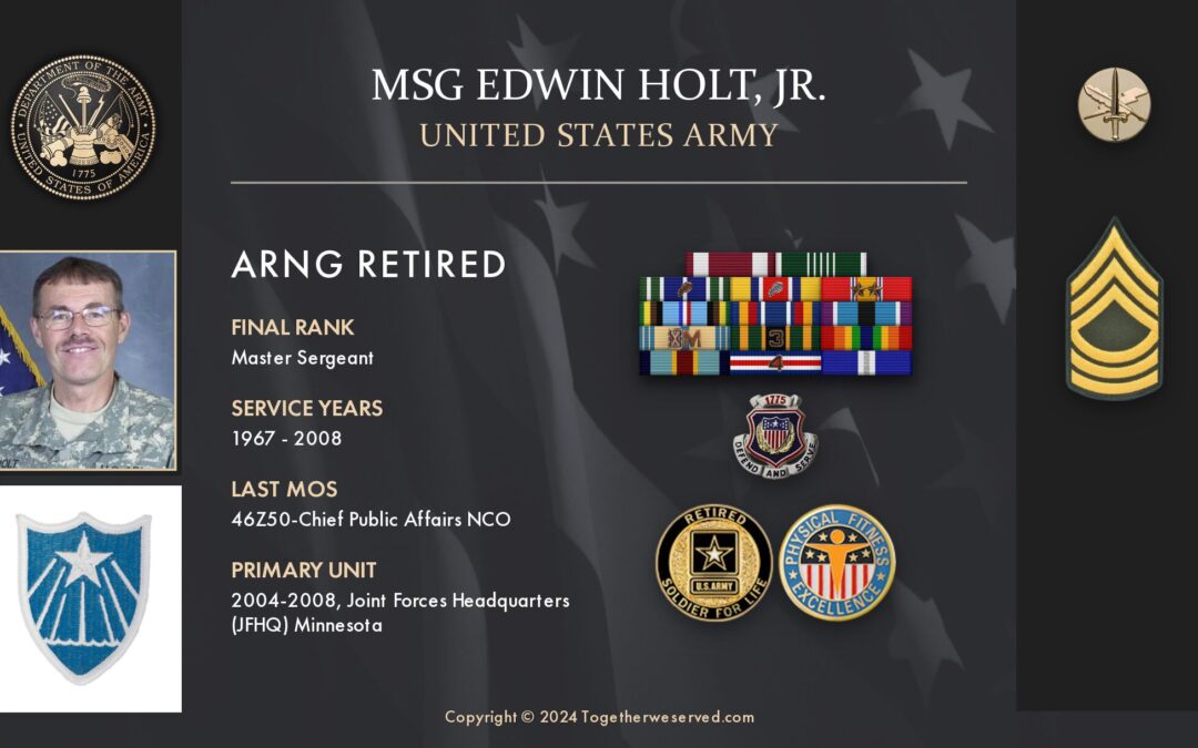 Service Reflections of MSG Edwin Holt, U.S. Army (1967-2008)