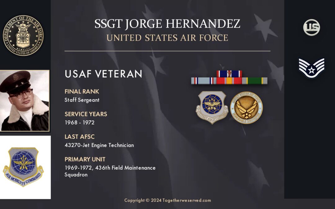 Service Reflections of SSGT Jorge Hernandez, U.S. Air Force (1968-1972)
