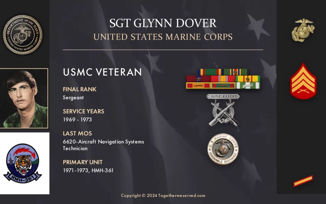 Service Reflections of SGT Glynn Dover, U.S. Marine Corps (1969-1973)