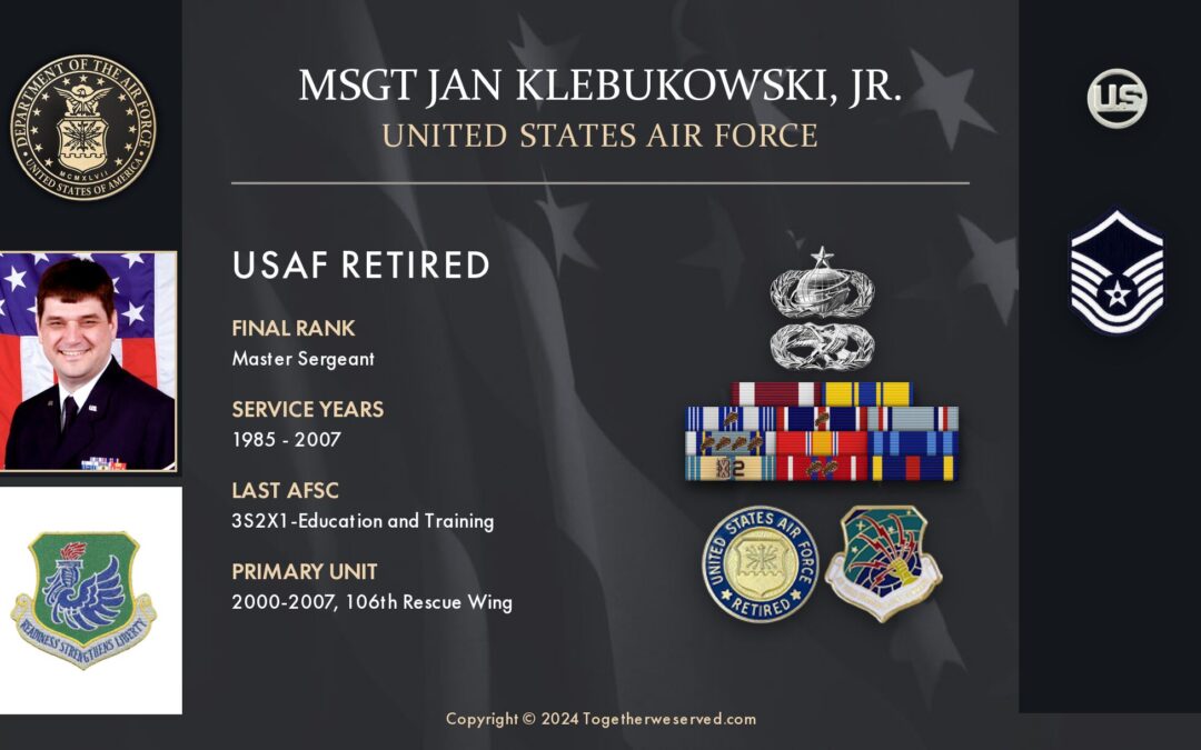 Service Reflections of MSGT Jan Klebukowski, U.S. Air Force (1985-2007)
