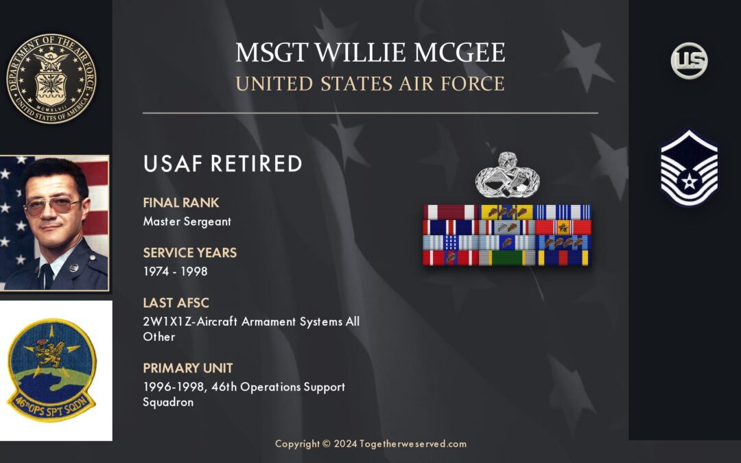 Service Reflections of MSGT Willie McGee, U.S. Air Force (1974-1998)
