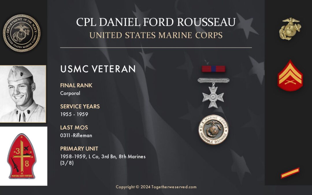 Service Reflections of CPL Daniel Rousseau, U.S. Marine Corps (1955-1959)