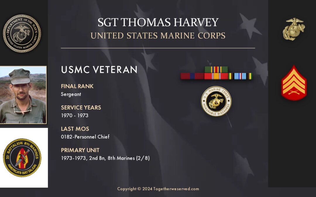 Service Reflections of SGT Thomas Harvey, U.S. Marine Corps (1970-1973)