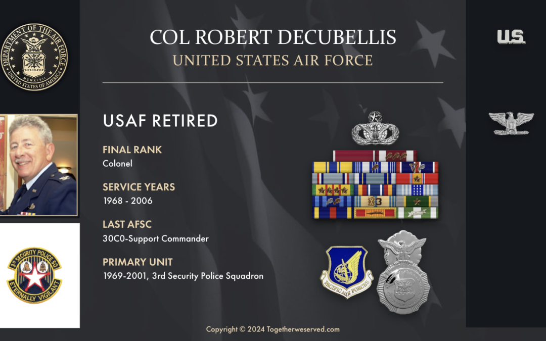 Service Reflections of COL Robert DeCubellis, U.S. Air Force (1968-2006)