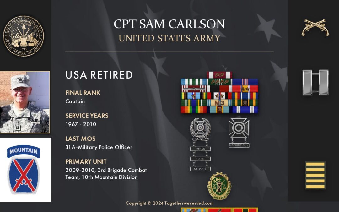 Service Reflections of CPT Sam Carlson, U.S. Army (1967-2010)