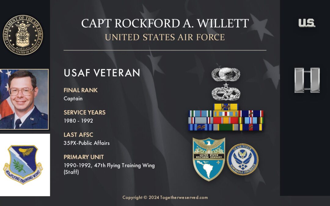 Service Reflections of Capt Rockford Willett, U.S. Air Force (1980-1992)