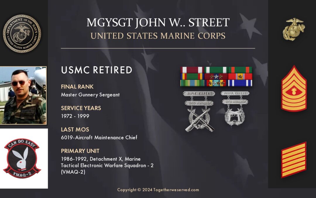 Service Reflections of MGySgt John Street, U.S. Marine Corps (1972-1999)