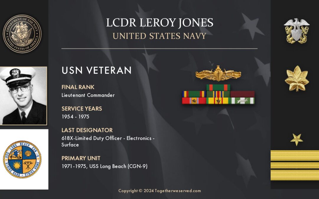 Service Reflections of LCDR Leroy Jones, U.S. Navy (1954-1975)