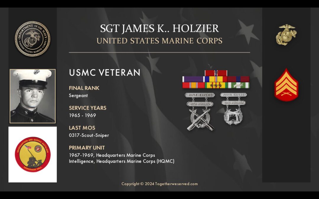 Service Reflections of Sgt James Holzier, U.S. Marine Corps (1965-1969)