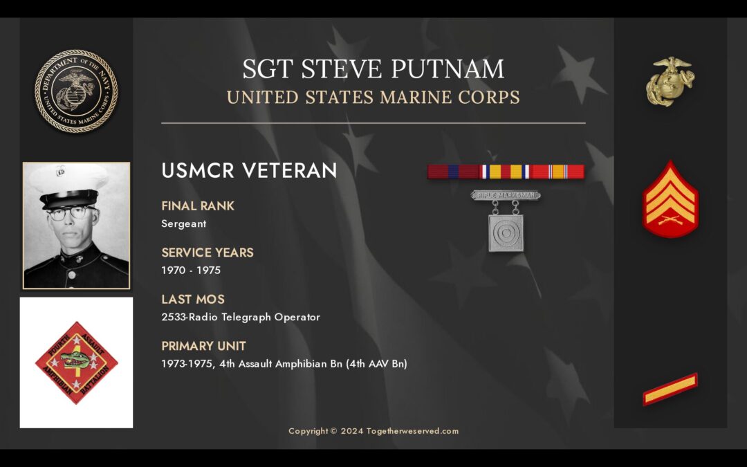 Service Reflections of Sgt Steve Putnam, U.S. Marine Corps (1970 – 1975)