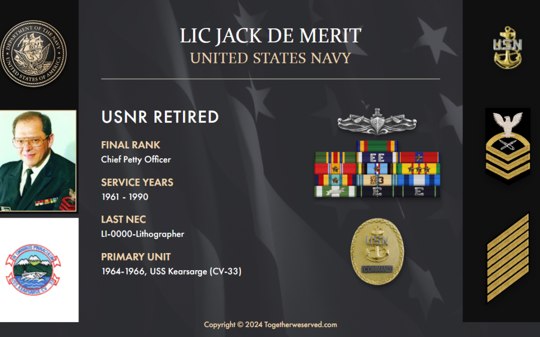 Service Reflections of LIC Jack De Merit, U.S. Navy (1961-1990)