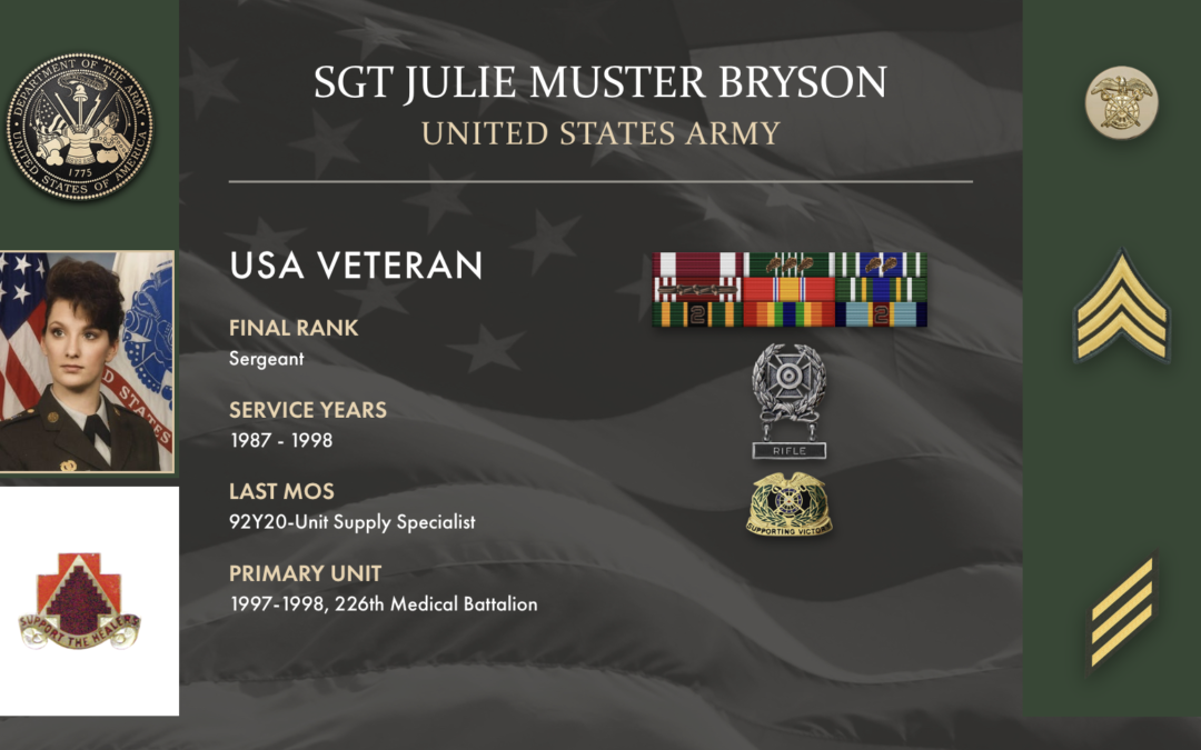 Service Reflections of SGT Julie Bryson Muster, U.S. Army (1972-1998)