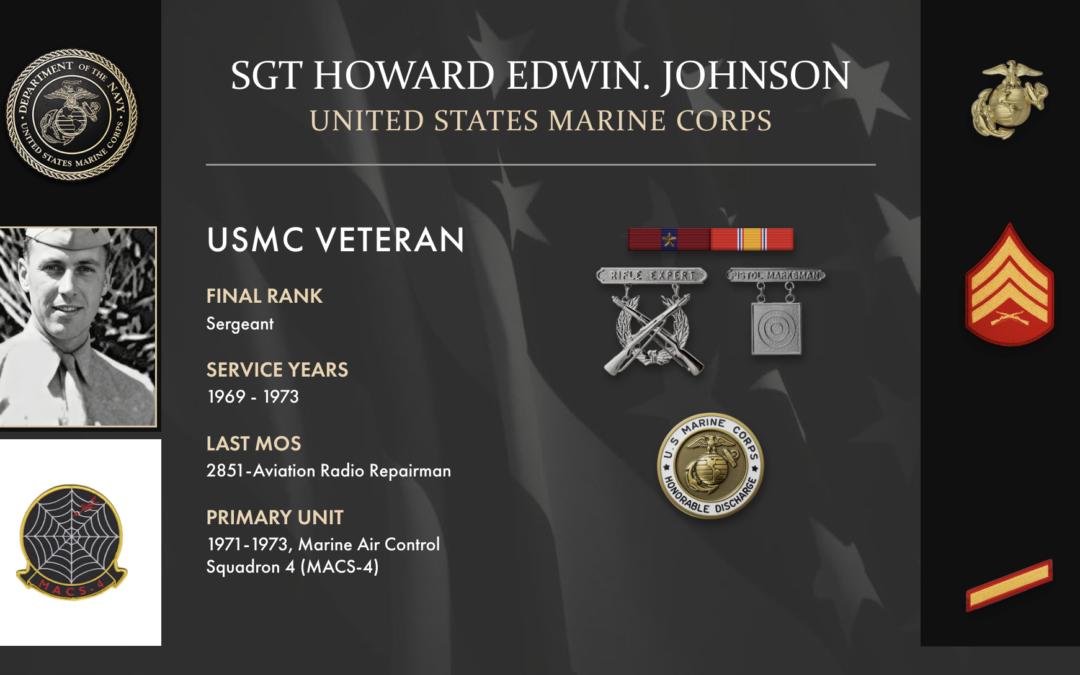 Service Reflections of Sgt Howard Johnson, U.S. Marine Corps (1969-1973)