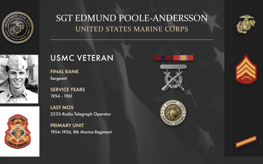 Service Reflections of Sgt Edmund Poole-Andersson, U.S. Marine Corps (1954-1961)